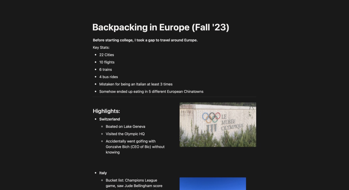 Backpacking in Europe